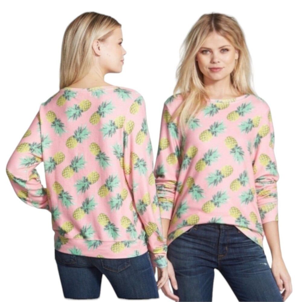 Wildfox Pineapple Top Long Sleeve Sweatshirt Size Small